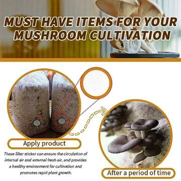 Synthetic Filter Paper Stickers 20 mm PTFE Filter Disc 0.3 μm Filter Paper for Mushroom Cultivation Wide Mouth Jar Lids(120 Pieces)