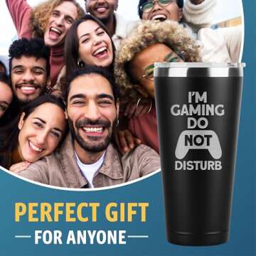 Gamer Gifts for Men Women - Funny Coffee Tumbler - Gaming Gifts from Daughter, Mom - Cool Christmas Gifts for Dads, Gamers Boys, Girls, Teenagers - I'm Gaming - Secret Santa Gifts for Gamers - 30oz