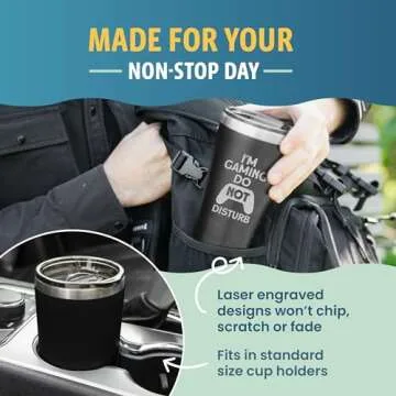 Gamer Gifts for Men Women - Funny Coffee Tumbler - Gaming Gifts from Daughter, Mom - Cool Christmas Gifts for Dads, Gamers Boys, Girls, Teenagers - I'm Gaming - Secret Santa Gifts for Gamers - 30oz