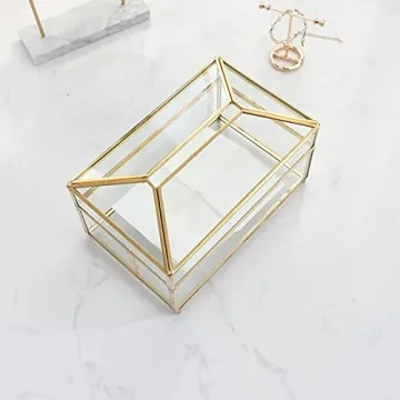 Tissue Box Cover, Clear Glass Tissue Box Holder, Facial Tissue Box Cover Rectangular Napkin Holder Desktop Tissue Paper Holder Storage Organizer Paper Dispenser Case for Bathroom Living Room