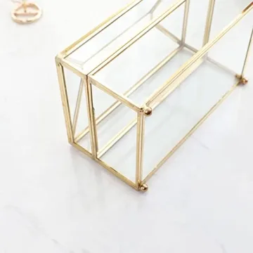 Tissue Box Cover, Clear Glass Tissue Box Holder, Facial Tissue Box Cover Rectangular Napkin Holder Desktop Tissue Paper Holder Storage Organizer Paper Dispenser Case for Bathroom Living Room