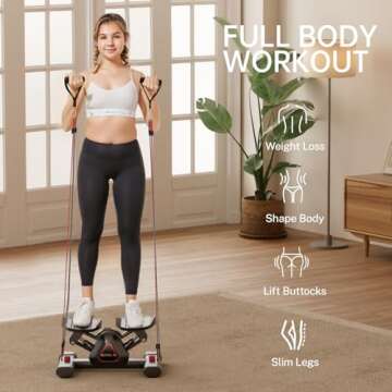 CURSOR FITNESS Twist Steppers for Exercise, Mini Stair Stepper, Desk Step Machine with Dual Resistan...