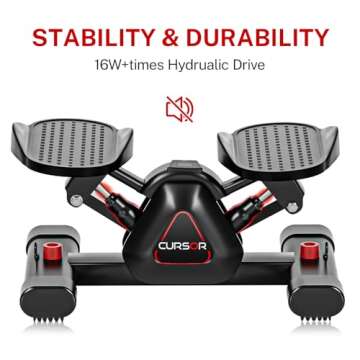 CURSOR FITNESS Twist Steppers for Exercise, Mini Stair Stepper, Desk Step Machine with Dual Resistance Bands, Full Body Cardio Workout Equipment, 300 LBS Capacity for Home Exercise