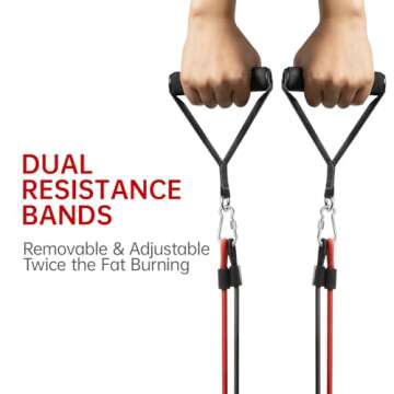 CURSOR FITNESS Twist Steppers for Exercise, Mini Stair Stepper, Desk Step Machine with Dual Resistance Bands, Full Body Cardio Workout Equipment, 300 LBS Capacity for Home Exercise