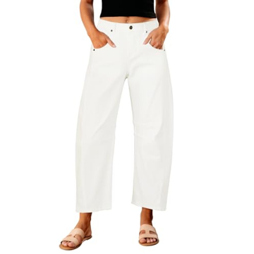 GRAPENT Women's High Waisted Barrel Jeans - Trendy & Comfortable Fit