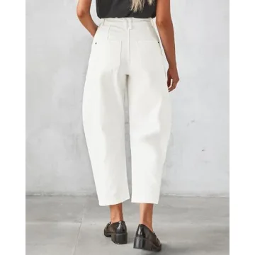 GRAPENT High Waisted Barrel Jeans Trendy Comfortable Fit