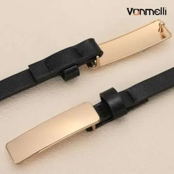 VONMELLI Women's Elegant Adjustable Skinny Belt