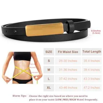 VONMELLI Women's Elegant Adjustable Skinny Belt