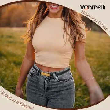 VONMELLI Women's Elegant Adjustable Skinny Belt
