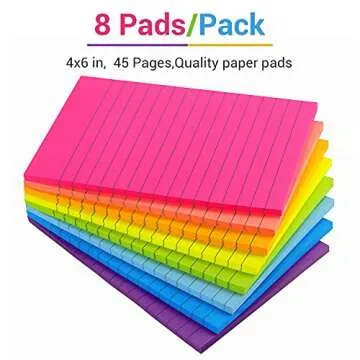 Tamak 4x6 Sticky Notes – Multicolor Memo Pads Pack