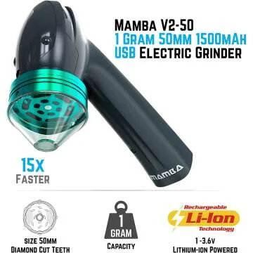 Mamba V2 Electric Herb Grinder - USB Portable Mill