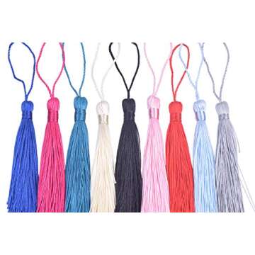 KONMAY 20pcs Silky Handmade Tiny(3.5'') Soft Craft Mini Tassels with Loops for Bookmarks Jewelry Making, Decoration DIY Projects (Mixed(20 Colors Randomly, one of Each))