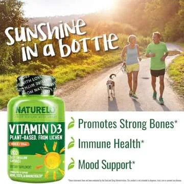 Vegan NATURELO Vitamin D3 5000 IU - Immune & Bone Support