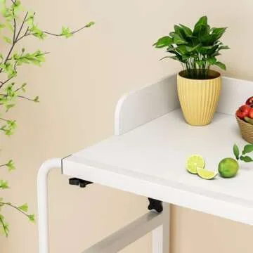 Overbed Table with Wheels,Height Adjustable Mobile Bed Desk,Standing Workstation Laptop Cart, Rolling Over-the-Bed Laptop Desk with Raised Baffle,Home Office Bedroom Hospital Workstation Table Wooden