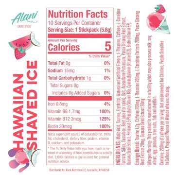 Alani Nu Hawaiian Shaved ICE Energy Sticks | Energy Drink Powder | 200mg Caffeine | Pre Workout Perf...