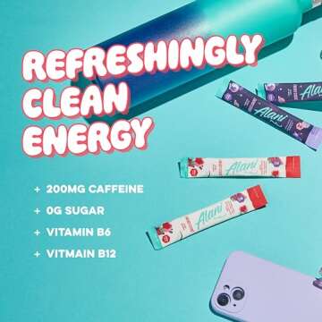 Alani Nu Hawaiian Shaved ICE Energy Sticks | Energy Drink Powder | 200mg Caffeine | Pre Workout Performance with Antioxidants | On The Go Drink Mix | Biotin B Vitamins | Zero Sugar | 10 Pack