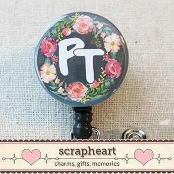 PT Physical Therapy ID Badge Holder, Physical Therapist Graduate Gifts, Physical Therapist Thank You Gift, Retractable ID Badge Reel With Swivel Pinch Clip, PT Therapist Student Graduation Gift