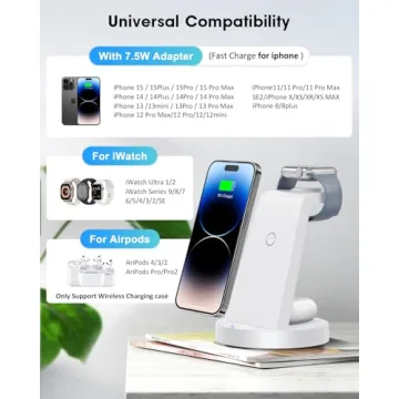 3 in 1 Wireless Charging Station for iPhone & Apple Watch