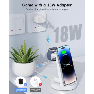 3 in 1 Wireless Charging Station for iPhone & Apple Watch
