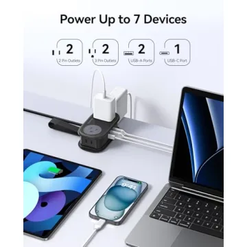 ORICO Travel Power Strip PD20W - 4 AC Outlets, 3 USB Ports, Compact and Portable for Travel