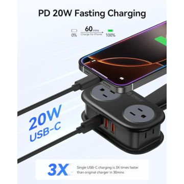 Compact ORICO Travel Power Strip with USB Ports