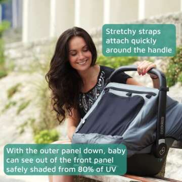 Universal Baby Car Seat Sun & Sleep Cover for All Seasons