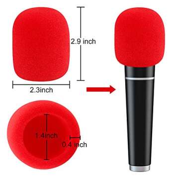 Augshy 30 Pack Microphone Cover，Foam Mic Covers Windscreen Foam Suitable for Most Standard Handhel...