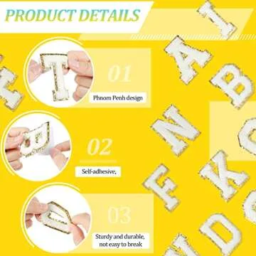 WILLBOND 52 Pcs Chenille Letter Patches for Customizing