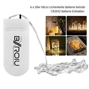 BXROIU Fairy Lights 6 Pack Battery Operated - 6.6Ft