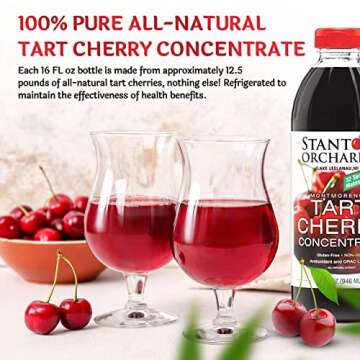Montmorency Tart Cherry Concentrate - Unsweetened 100% Juice Concentrate | All-Natural, Vegan, ORAC ...