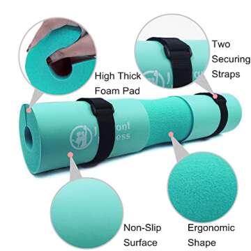 J Bryant Barbell Pad Set with 2 Ankle Straps for Cable Machines, Hip Resistance Band, Weight Lifting Straps, Thick Cushion Hip-Thrusts Pad with Carry Bag for Squats Bench Press Workout