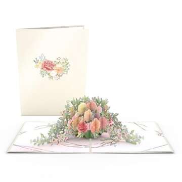 Lovepop Wedding Florals Pop Up Card - Greeting Card, 3D Card, Wedding Cards, Congratulations Cards