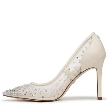 Sam Edelman Women's Hazel Mesh Pump Modern Ivory Glitz 6 Medium