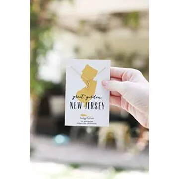 Lucky Feather New Jersey Shaped State Necklace, 14K Gold-Dipped Pendant on Adjustable 16”-18” Chain