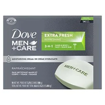 DOVE MEN + CARE 3 in 1 Hydrating Cleanser Bar for Body, Face, Shaving - 14 Bars