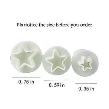 Star Small Fondant Plunger Cutter Set Cake Cookies Decorating Tool Mold-Tiny 3 Pieces（Mini）