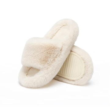 Chantomoo Women's Slippers Memory Foam House Bedroom Slippers for Women Fuzzy Plush Comfy Faux Fur L...