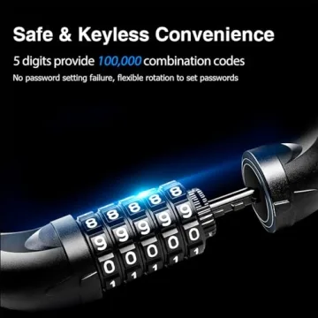 NDakter Heavy Duty 5 Digit Bike Chain Lock for Ultimate Security