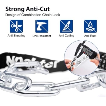 NDakter Heavy Duty 5 Digit Bike Chain Lock for Ultimate Security
