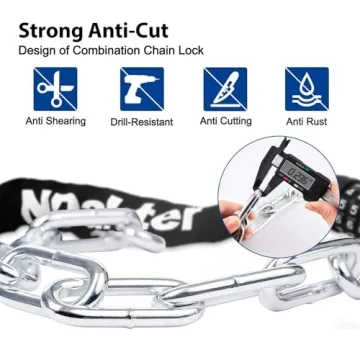 NDakter Heavy Duty 5 Digit Bike Chain Lock for Ultimate Security