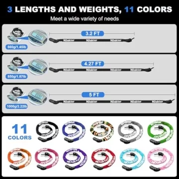 NDakter Heavy Duty 5 Digit Bike Chain Lock for Ultimate Security