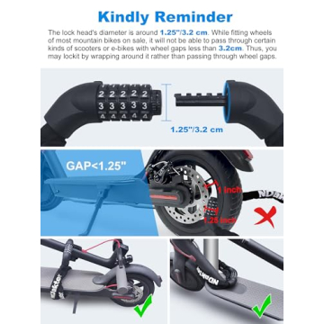 NDakter Heavy Duty 5 Digit Bike Chain Lock for Ultimate Security