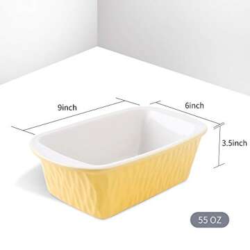 KOOV 9x5 Ceramic Loaf Pan for Baking & Kitchen Use