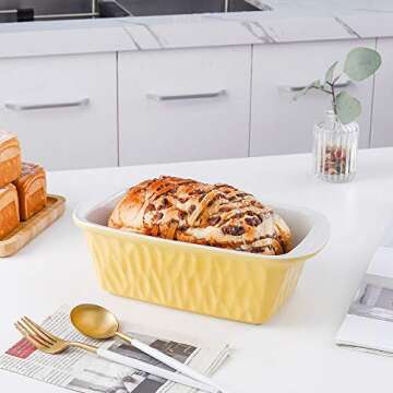 KOOV 9x5 Ceramic Loaf Pan for Baking & Kitchen Use