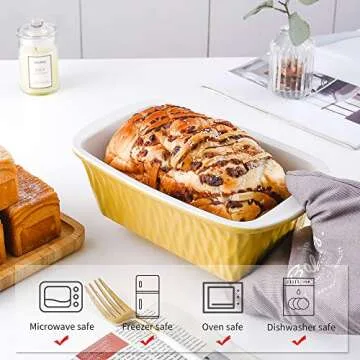 KOOV 9x5 Ceramic Loaf Pan for Baking & Kitchen Use