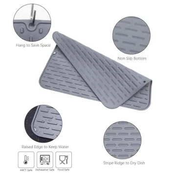 To Encounter Silicone Dish Drying Mat Set for Kitchen Use
