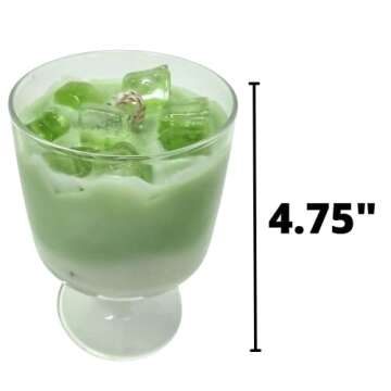 PurEase Unique Aesthetic Cool Scented Candle - Decorative Gifts Set, Matcha Green Iced Tea Shaped Ca...