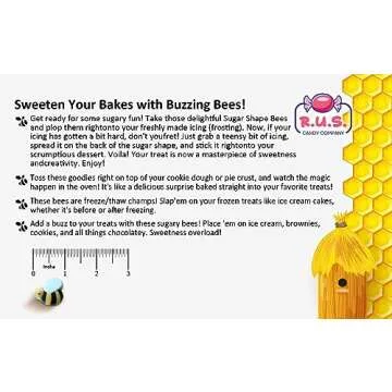 Bees Cake Decorations- Bumble Bee Shaped Edible Hard Sugar Decorations, 12 pcs by R.U.S. Candy Company