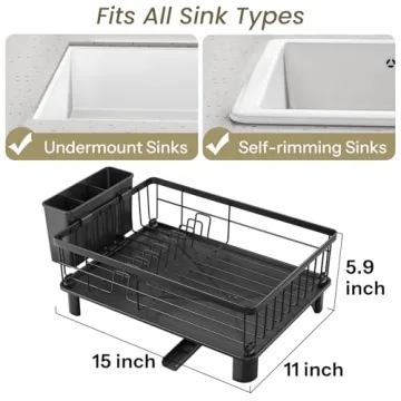Compact Dish Drying Rack for Small Kitchens - Durable & Organized