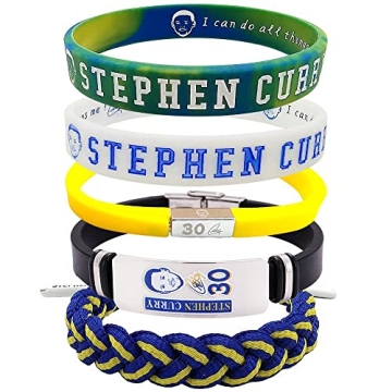 SC 5Psc Basketball Silicone Bracelet - Durable, Comfortable Sports Wristband